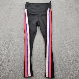 Nike Pants Womens Small Dri-Fit Black w/ Pink blue stripes Bike Running Straight